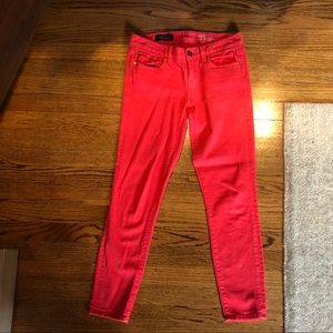 J Crew Red toothpick jeans